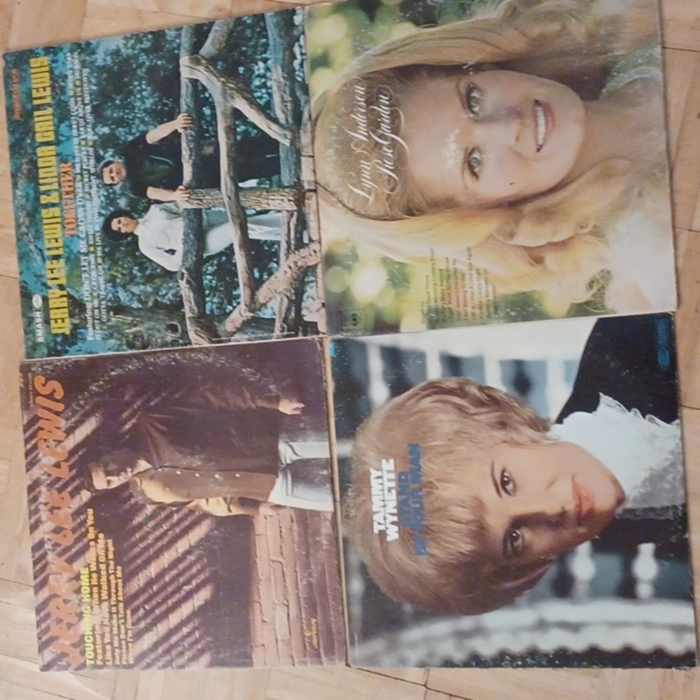 Vinyl records Jerry Lee Lewis, Tammy Wynette, Lynn Anderson Country Musi…